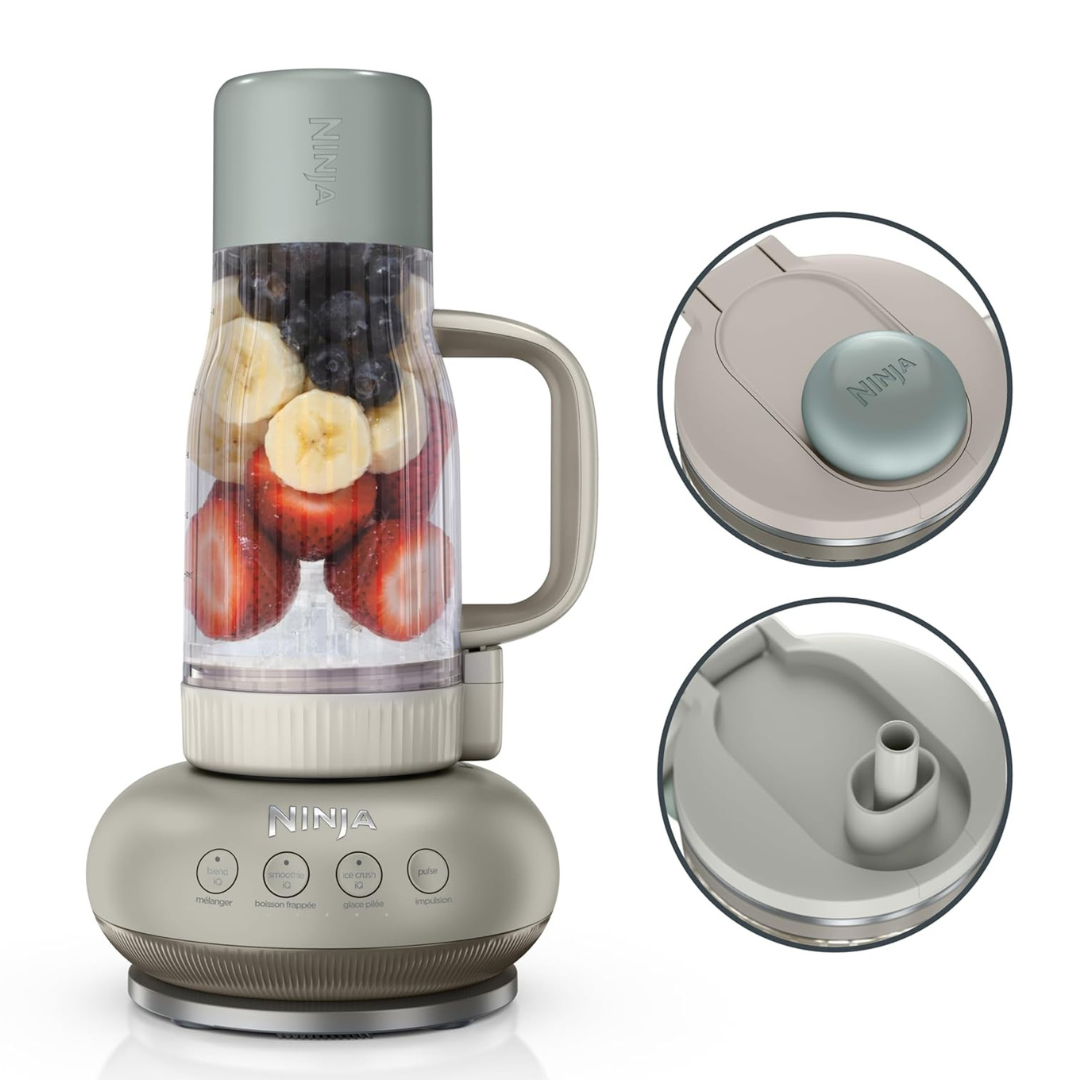 Ninja Blendboss Personal Blender for Smoothies & Frozen Drinks, 26oz Travel Tumbler, Stone Mint, DB351ST