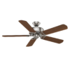 Casablanca Panama 54-in Brushed Nickel with Walnut/Burnt Walnut Blades Downrod or Flush Mount Ceiling Fan Light Kit Compatible and Remote Control Included 5 -Blade