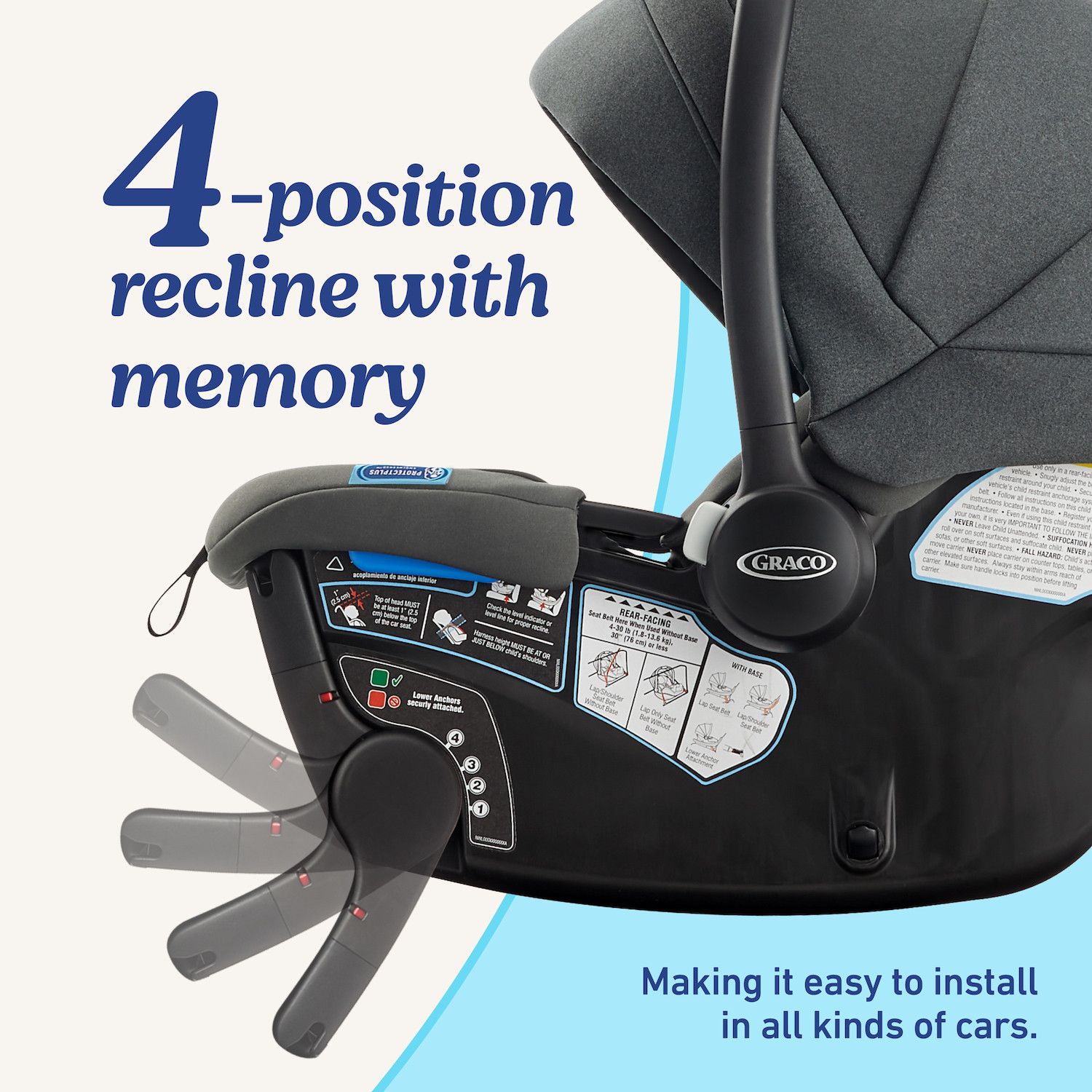 Graco GoMax Baseless Infant Car Seat with Insta-Install Rigid LATCH