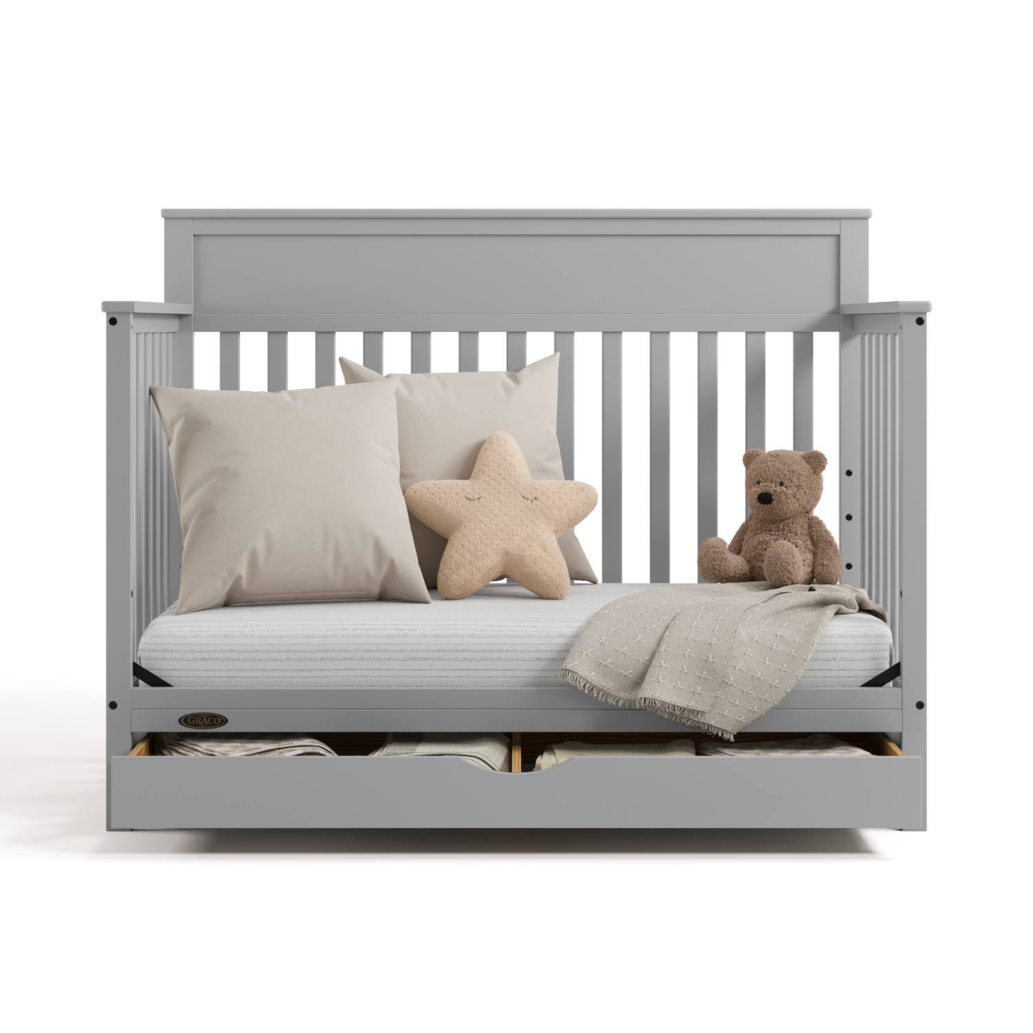Graco Shiloh Convertible Crib with Drawer - Pebble Gray