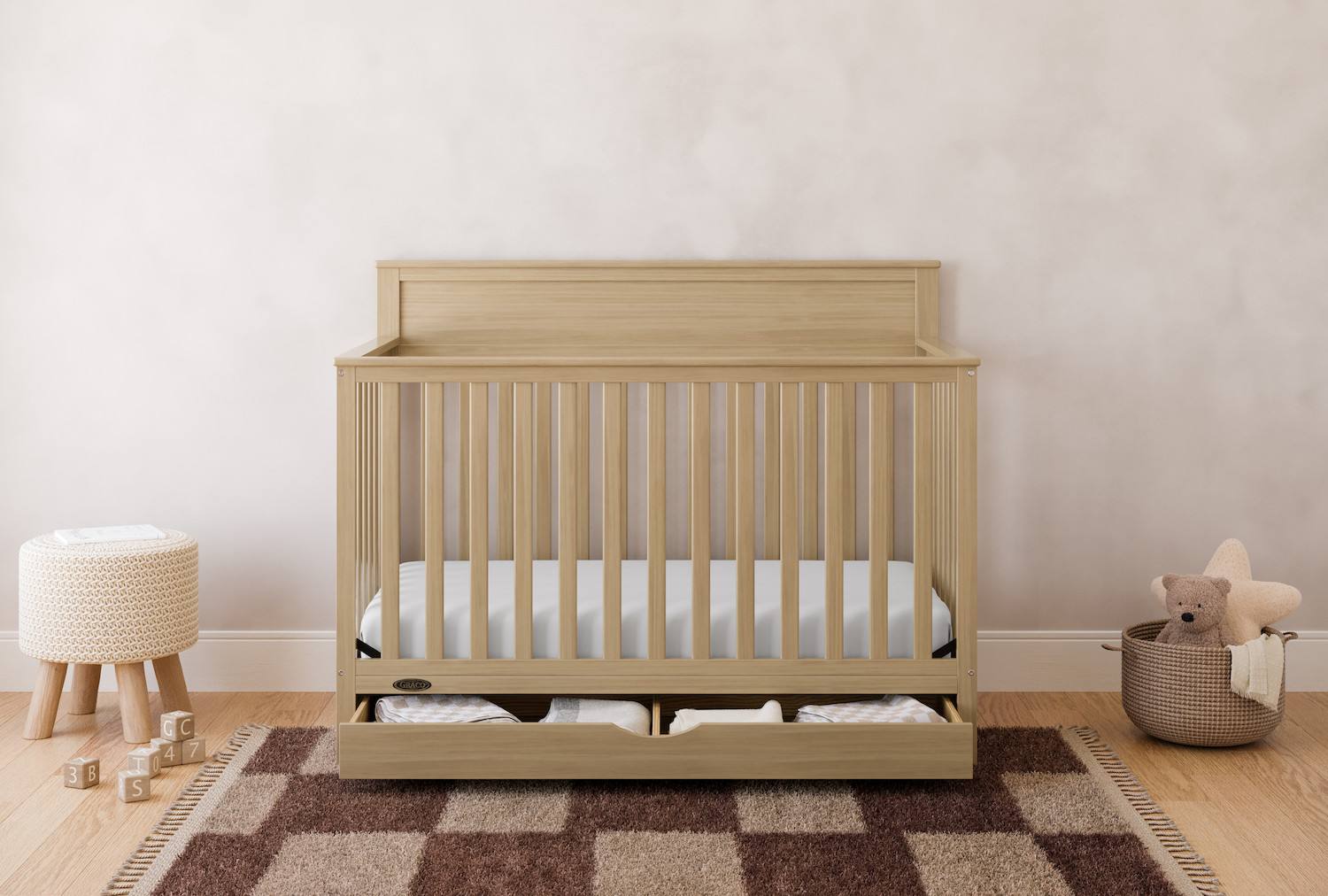 Graco Shiloh Convertible Crib with Drawer - Driftwood