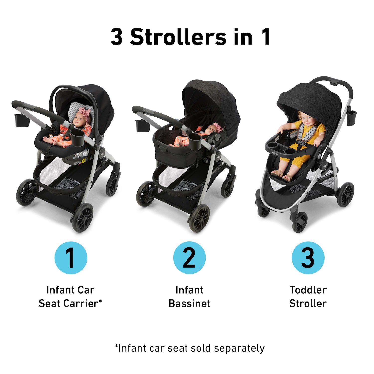 Graco Modes Pramette 3-in-1 Travel System - Lilac Mod