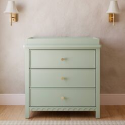 Graco Sasha 3-Drawer Chest Dresser with Changing Topper - Sage