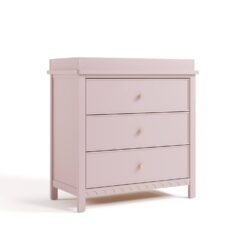 Graco Sasha 3-Drawer Chest Dresser with Changing Topper - Blush