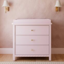 Graco Sasha 3-Drawer Chest Dresser with Changing Topper - Blush