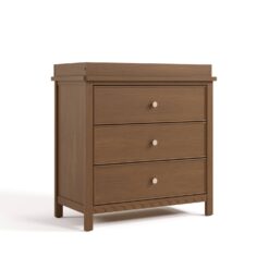 Graco Sasha 3-Drawer Chest Dresser with Changing Topper - Hazelnut