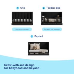 Graco Theo 3-in-1 Convertible Crib with Drawer - Black
