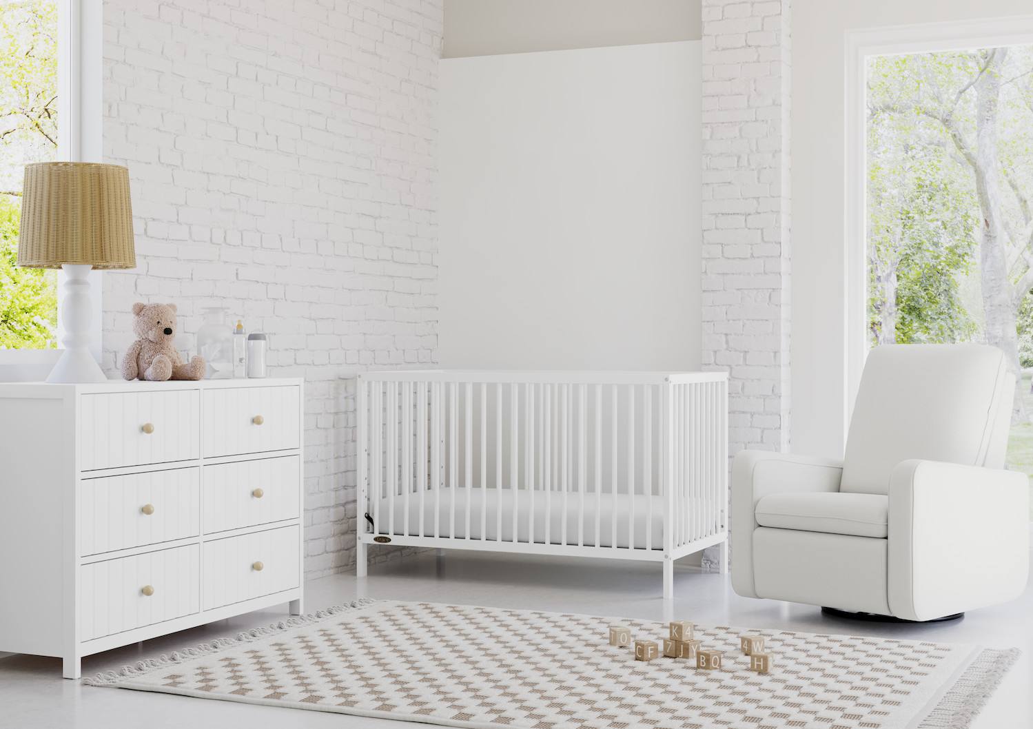 Graco Teddi 5-in-1 Convertible Crib with Drawer - Gray