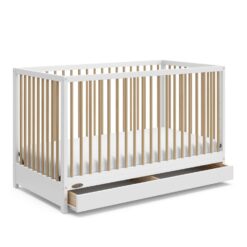 Graco Teddi 5-in-1 Convertible Crib with Drawer - White Driftwood