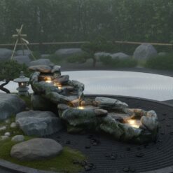 Teamson Home 20.5-in H Resin Electric Powered Rock Outdoor Fountain Pump Included