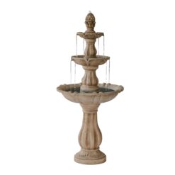 XBrand 51-in H Resin Electric Powered Tiered Outdoor Fountain Pump Included