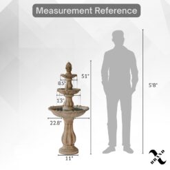 XBrand 51-in H Resin Electric Powered Tiered Outdoor Fountain Pump Included