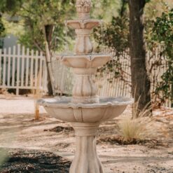 XBrand 51-in H Resin Electric Powered Tiered Outdoor Fountain Pump Included