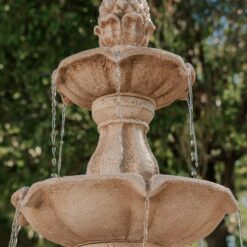 XBrand 51-in H Resin Electric Powered Tiered Outdoor Fountain Pump Included