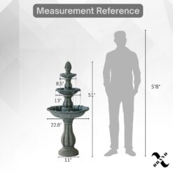 XBrand 51-in H Resin Electric Powered Tiered Outdoor Fountain Pump Included