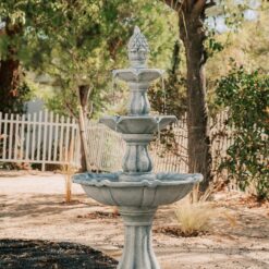 XBrand 51-in H Resin Electric Powered Tiered Outdoor Fountain Pump Included