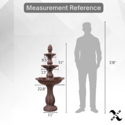 XBrand 51-in H Resin Electric Powered Tiered Outdoor Fountain Pump Included