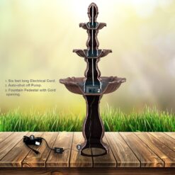 XBrand 51-in H Resin Electric Powered Tiered Outdoor Fountain Pump Included