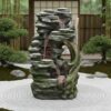 Teamson Home 32.28-in H Resin Electric Powered Tiered Outdoor Fountain Pump Included