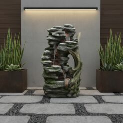 Teamson Home 32.28-in H Resin Electric Powered Tiered Outdoor Fountain Pump Included