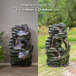 Teamson Home 32.28-in H Resin Electric Powered Tiered Outdoor Fountain Pump Included