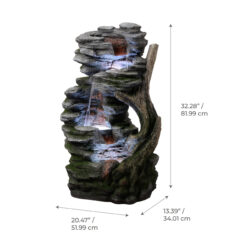 Teamson Home 32.28-in H Resin Electric Powered Tiered Outdoor Fountain Pump Included