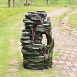 Teamson Home 32.28-in H Resin Electric Powered Tiered Outdoor Fountain Pump Included