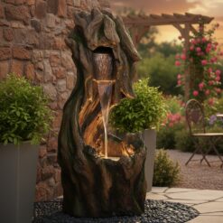 Teamson Home 37-in H Resin Electric Powered Rock Outdoor Fountain Pump Included