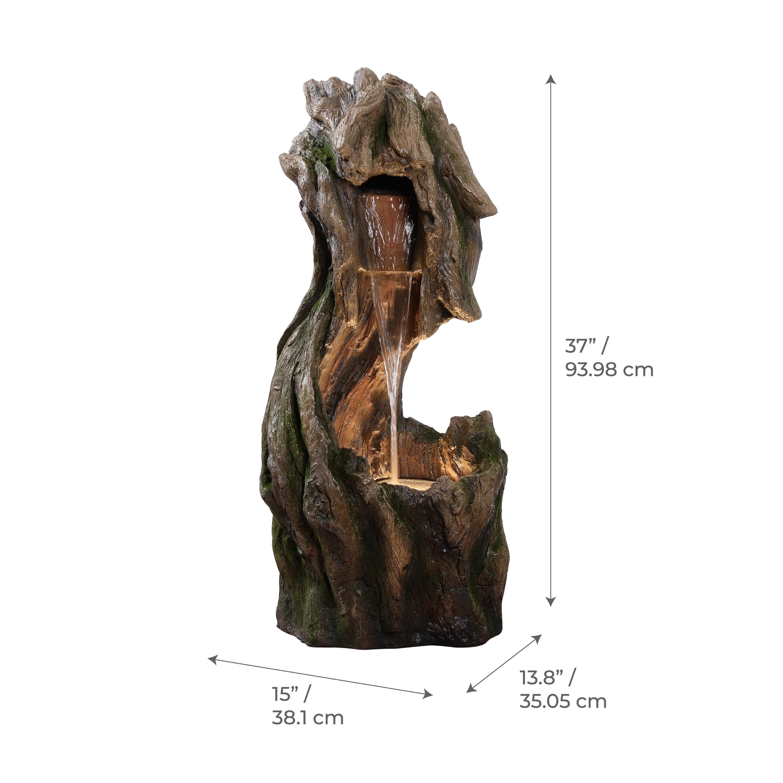 Teamson Home 37-in H Resin Electric Powered Rock Outdoor Fountain Pump Included