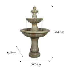 Watnature 51.5-in H Concrete Electric Powered Tiered Outdoor Fountain Pump Included