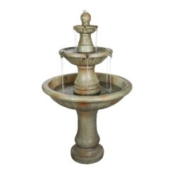 Watnature 51.5-in H Concrete Electric Powered Tiered Outdoor Fountain Pump Included