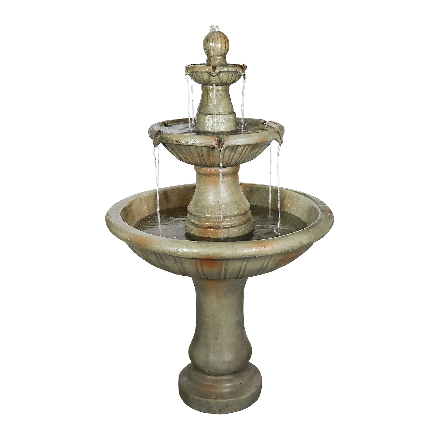 Watnature 51.5-in H Concrete Electric Powered Tiered Outdoor Fountain Pump Included