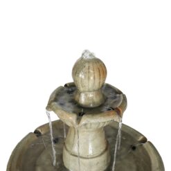 Watnature 51.5-in H Concrete Electric Powered Tiered Outdoor Fountain Pump Included