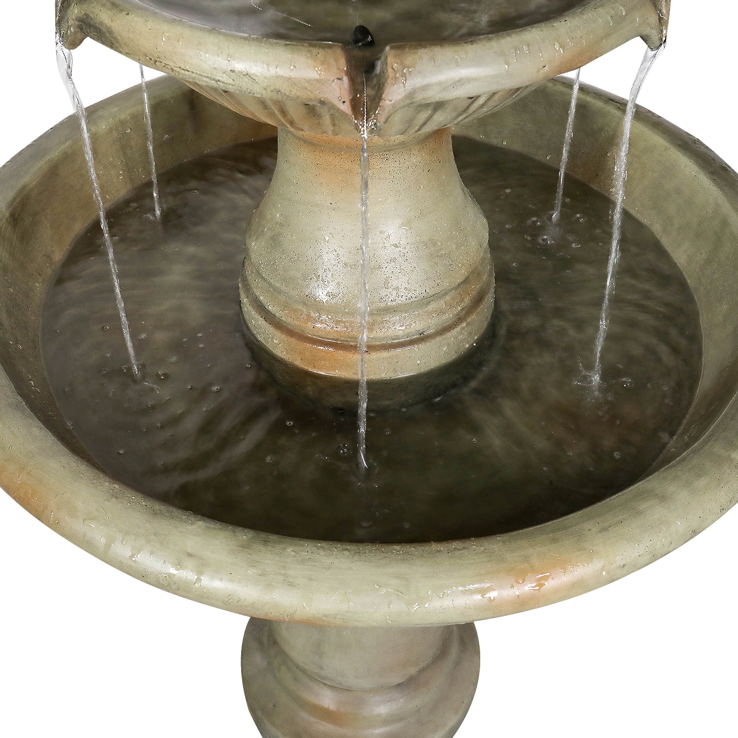 Watnature 51.5-in H Concrete Electric Powered Tiered Outdoor Fountain Pump Included