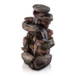 Alpine Corporation 40-in H Fiberglass Electric Powered Rock Waterfall Outdoor Fountain Pump Included
