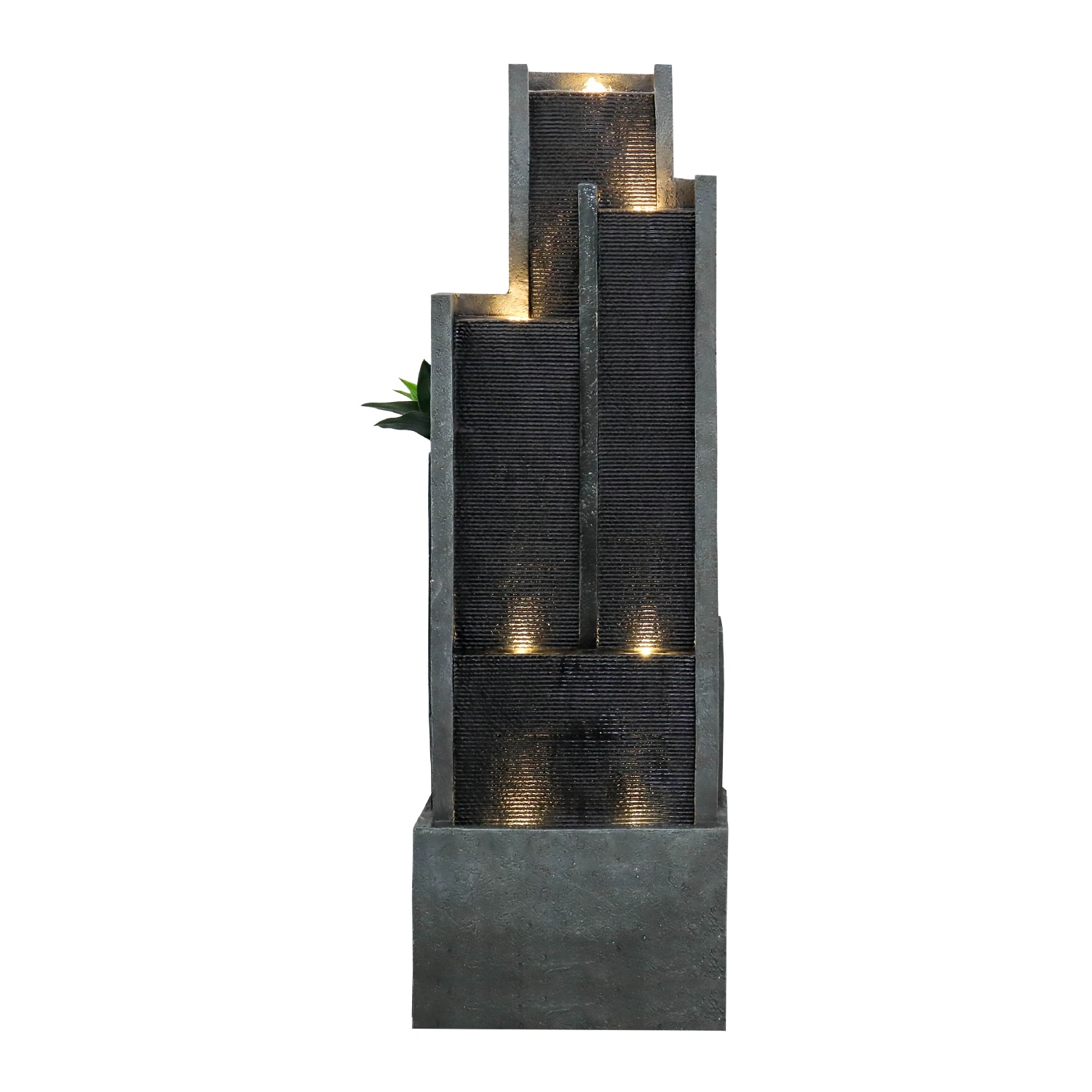 Watnature 50.7-in H Resin Electric Powered Tiered Outdoor Fountain Pump Included