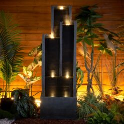 Watnature 50.7-in H Resin Electric Powered Tiered Outdoor Fountain Pump Included