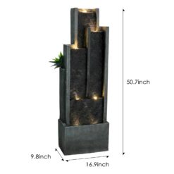Watnature 50.7-in H Resin Electric Powered Tiered Outdoor Fountain Pump Included
