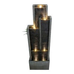 Watnature 50.7-in H Resin Electric Powered Tiered Outdoor Fountain Pump Included