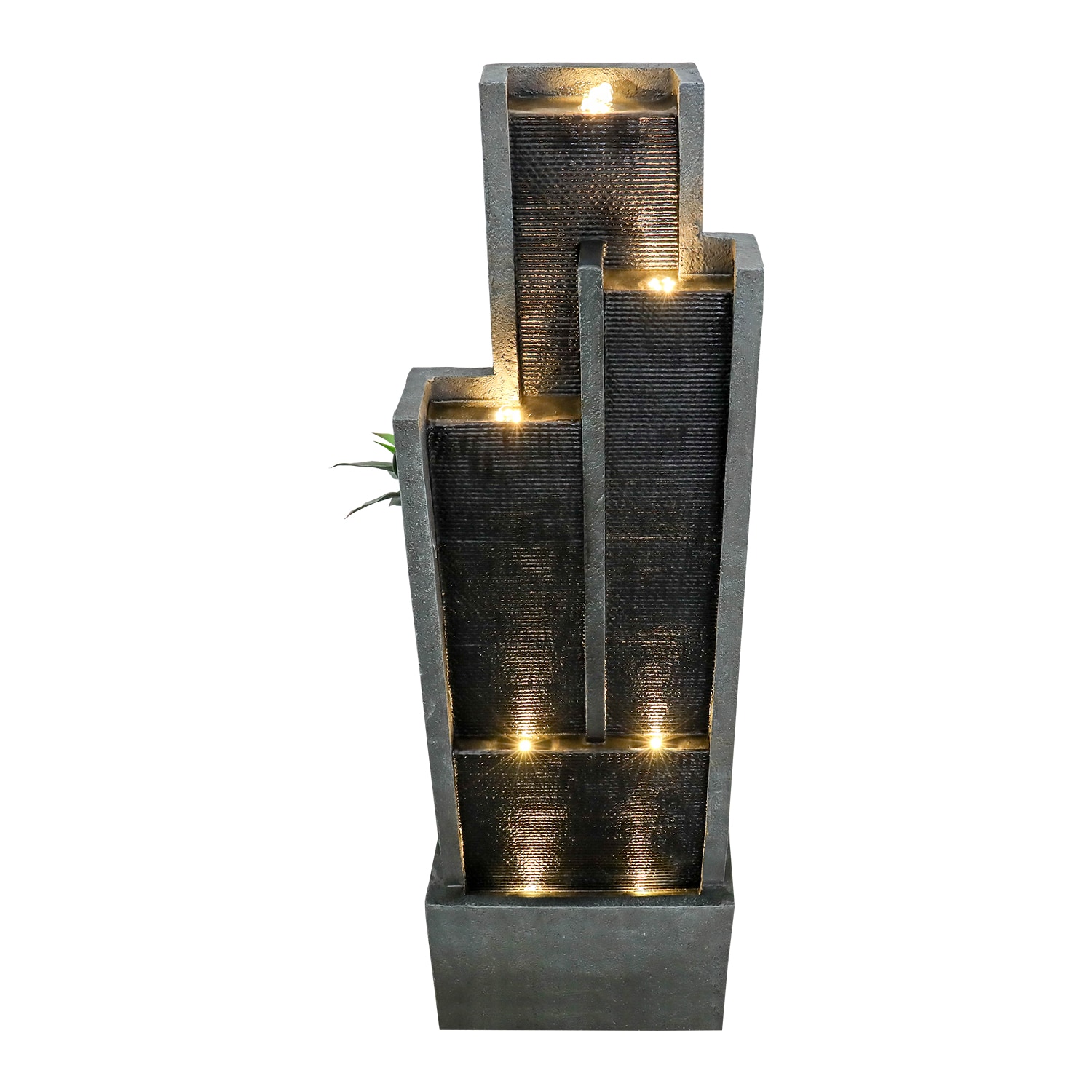 Watnature 50.7-in H Resin Electric Powered Tiered Outdoor Fountain Pump Included