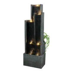 Watnature 50.7-in H Resin Electric Powered Tiered Outdoor Fountain Pump Included