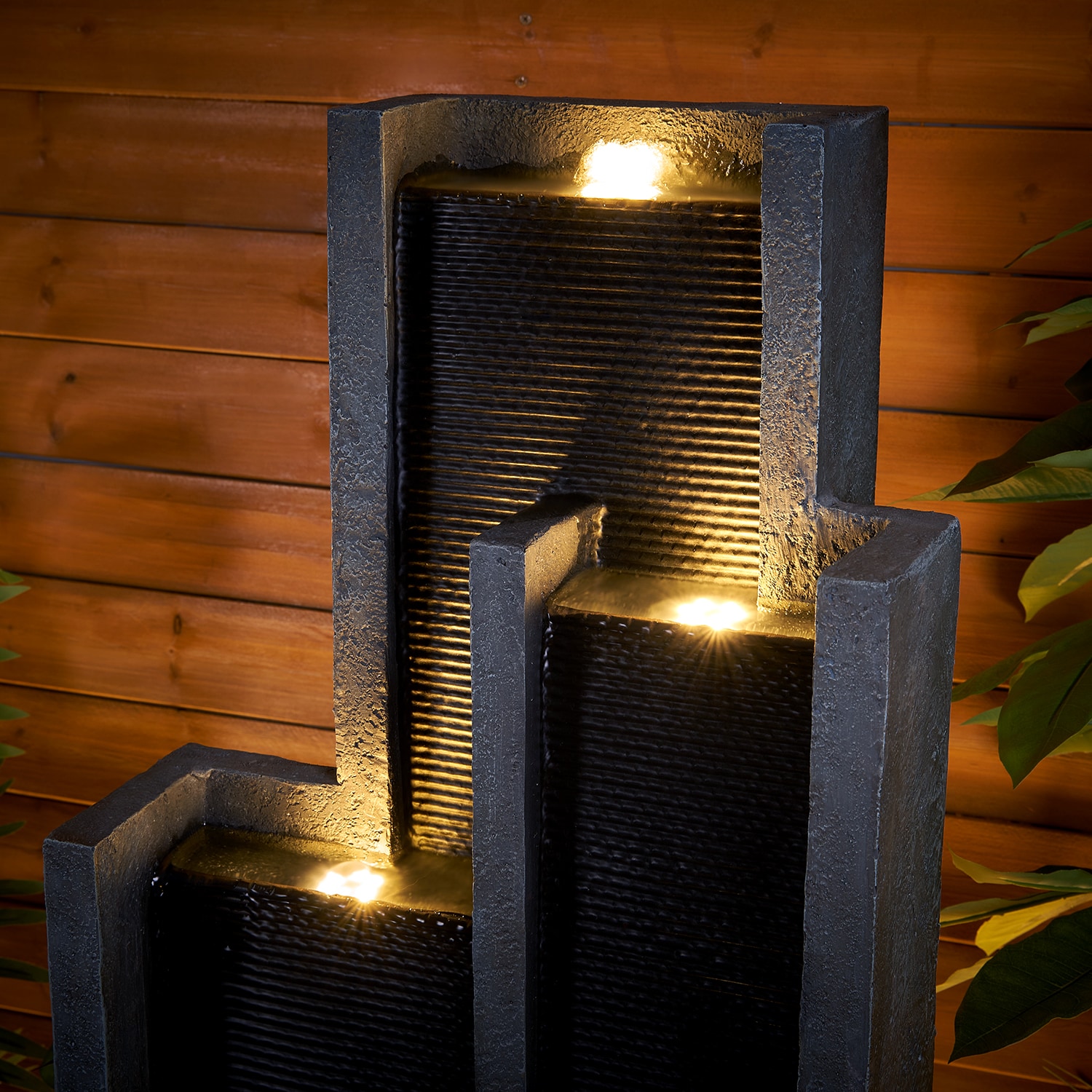 Watnature 50.7-in H Resin Electric Powered Tiered Outdoor Fountain Pump Included