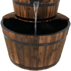 Sunnydaze Decor 37.5-in H Wood Tiered Outdoor Fountain Pump Included