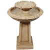 Sunnydaze Decor 28-in H Resin Tiered Outdoor Fountain with Birdbath Pump Included