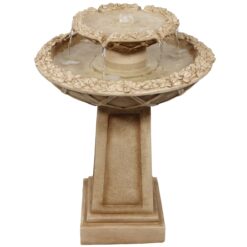 Sunnydaze Decor 28-in H Resin Tiered Outdoor Fountain with Birdbath Pump Included