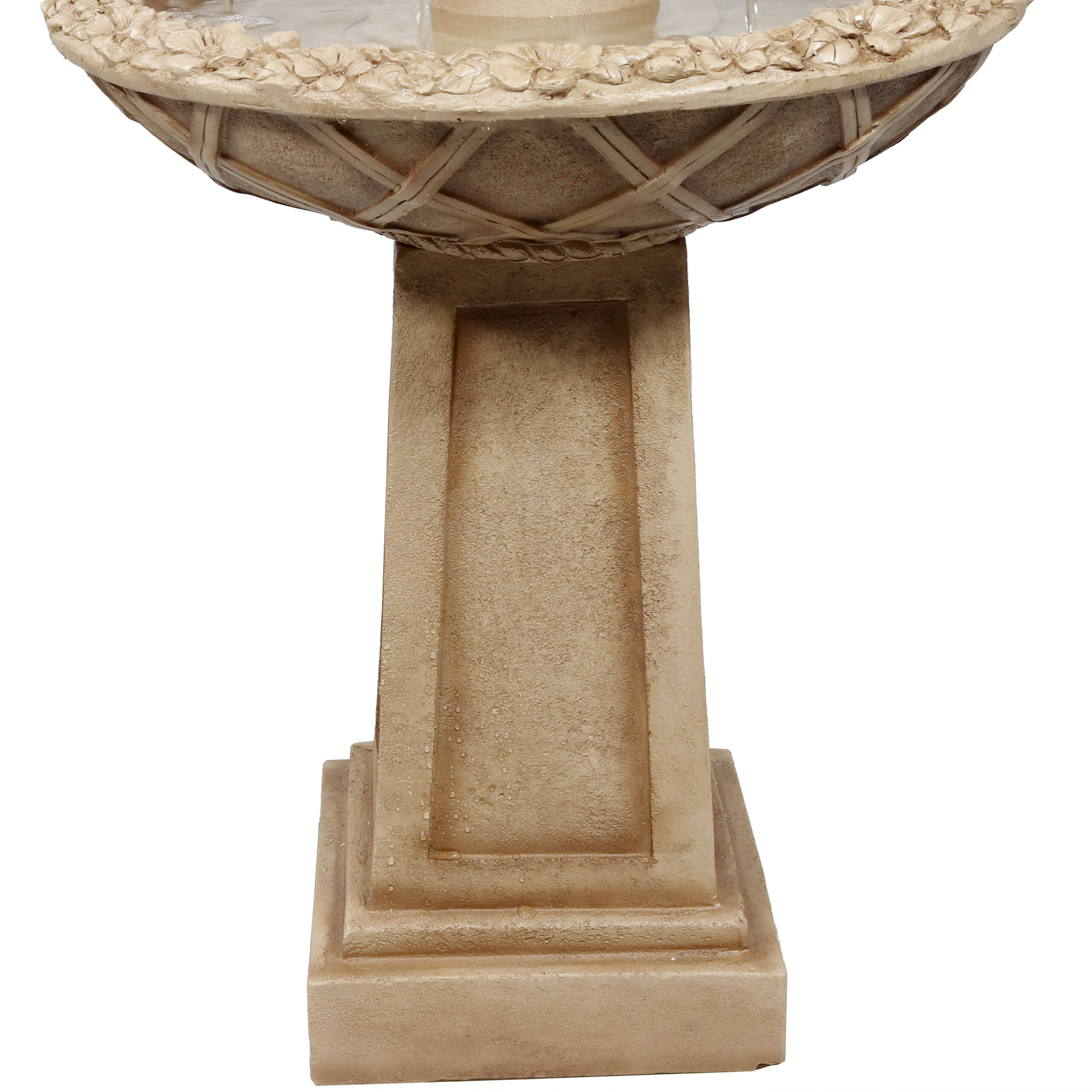 Sunnydaze Decor 28-in H Resin Tiered Outdoor Fountain with Birdbath Pump Included