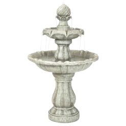 Sunnydaze Decor 35-in H Resin Solar Powered Tiered Outdoor Fountain Pump Included