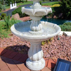 Sunnydaze Decor 35-in H Resin Solar Powered Tiered Outdoor Fountain Pump Included