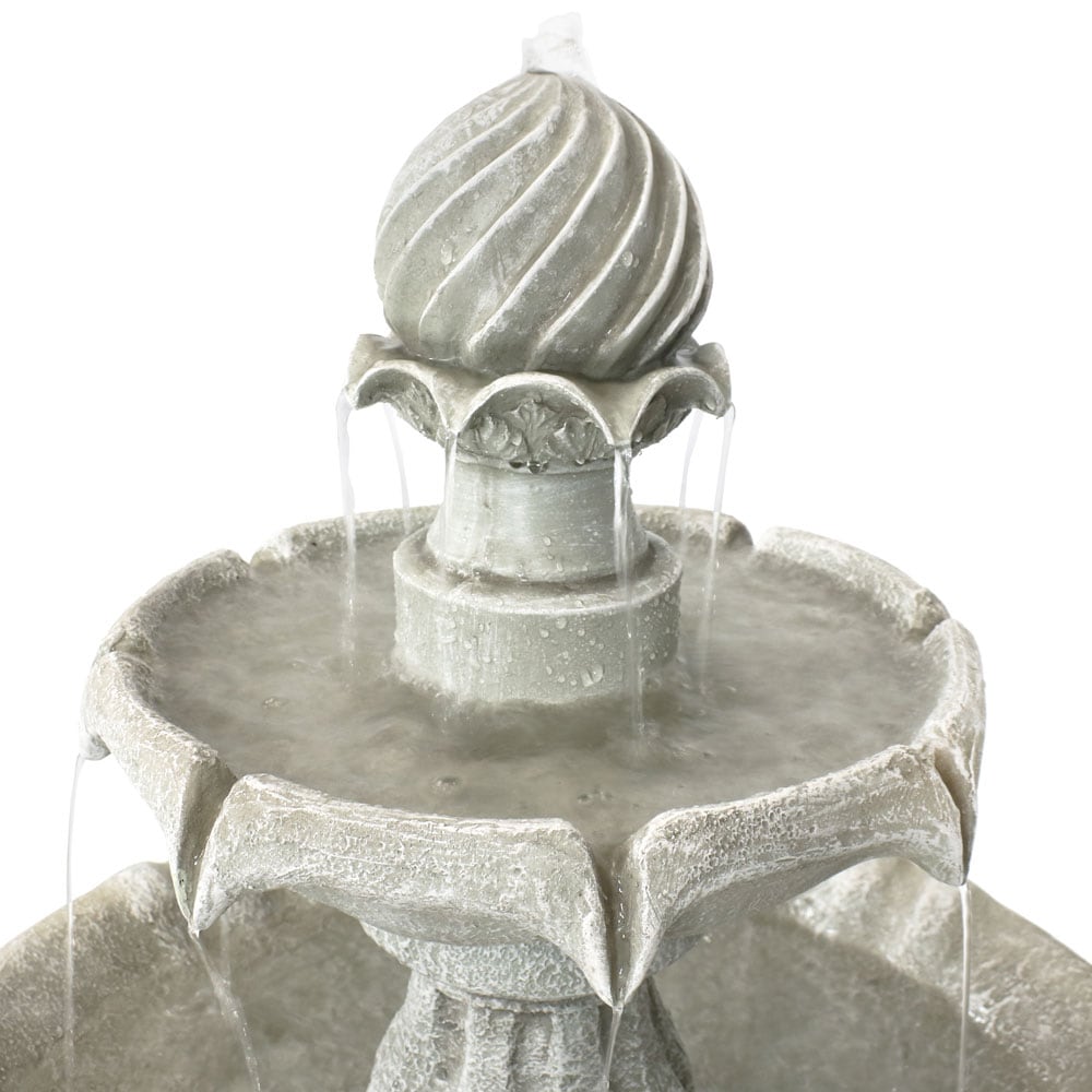 Sunnydaze Decor 35-in H Resin Solar Powered Tiered Outdoor Fountain Pump Included