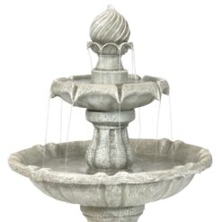 Sunnydaze Decor 35-in H Resin Solar Powered Tiered Outdoor Fountain Pump Included